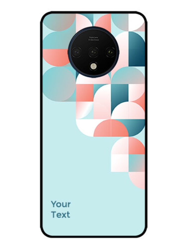 Custom OnePlus 7T Custom Glass Phone Case - Stylish Semi-circle Pattern Design