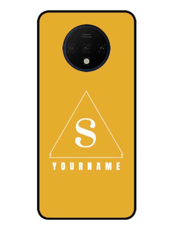 Custom OnePlus 7T Personalized Glass Phone Case - simple triangle Design