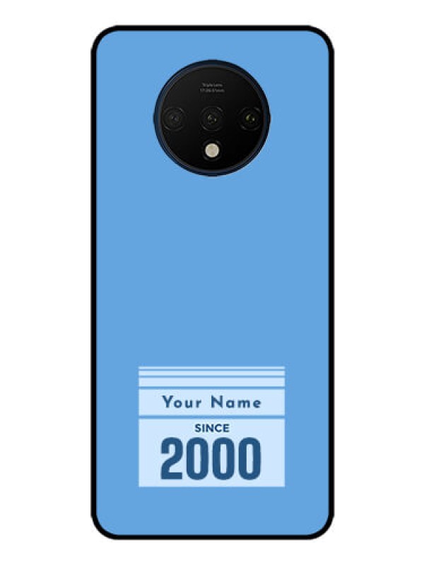 Custom OnePlus 7T Custom Glass Mobile Case - Custom Year of birth Design
