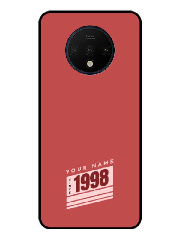 Custom OnePlus 7T Custom Glass Phone Case - Red custom year of birth Design