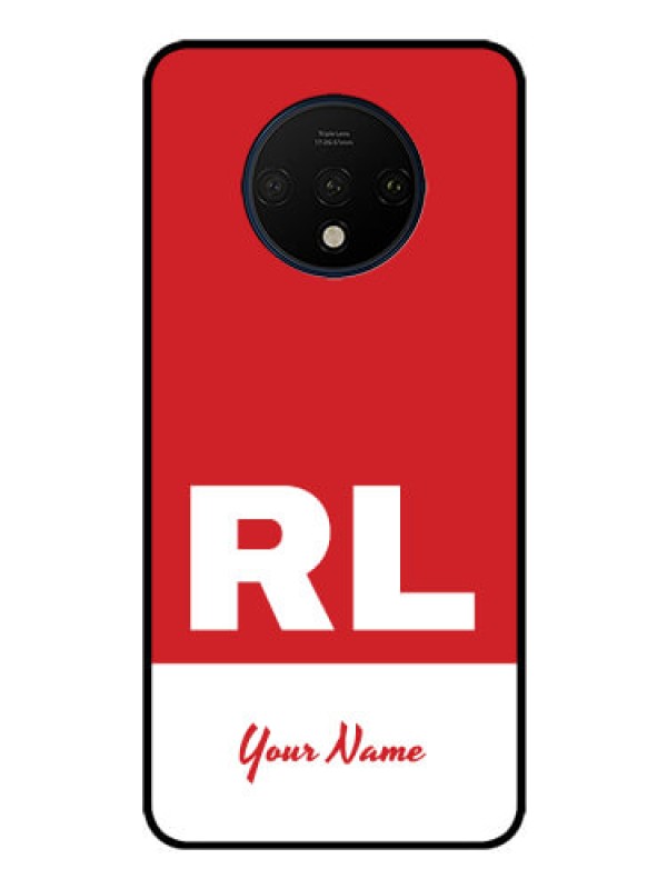 Custom OnePlus 7T Personalized Glass Phone Case - dual tone custom text Design