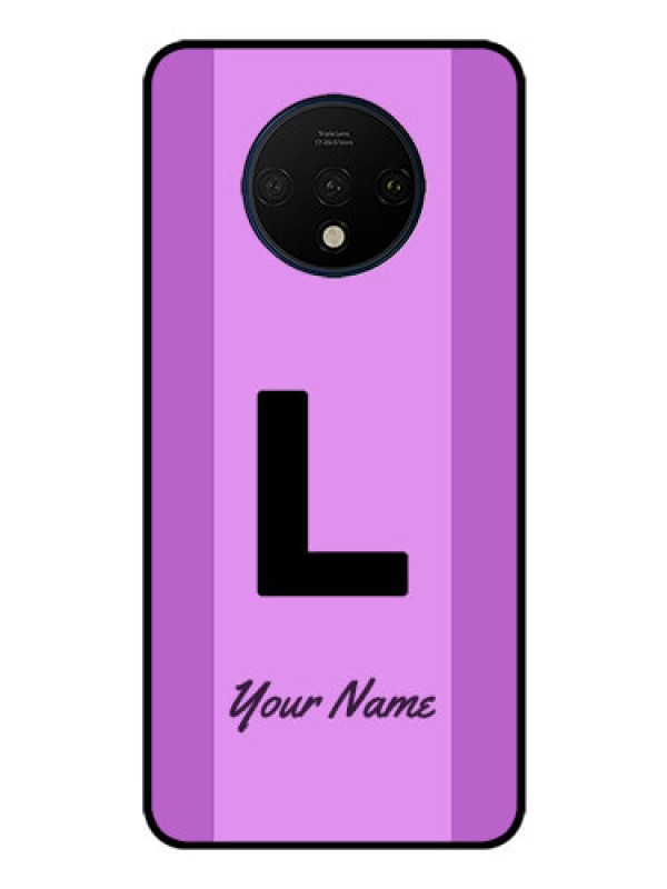 Custom OnePlus 7T Custom Glass Phone Case - Tricolor custom text Design