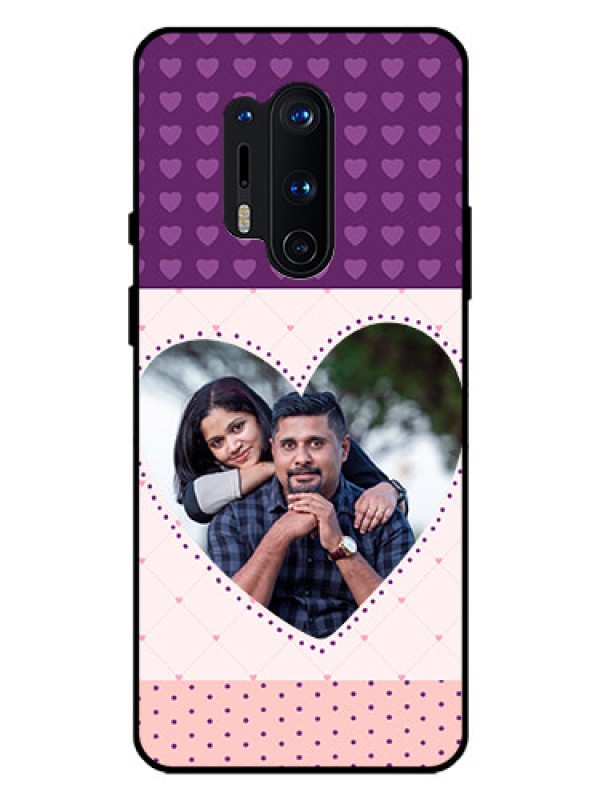 Custom Oneplus 8 Pro Custom Glass Phone Case  - Violet Love Dots Design