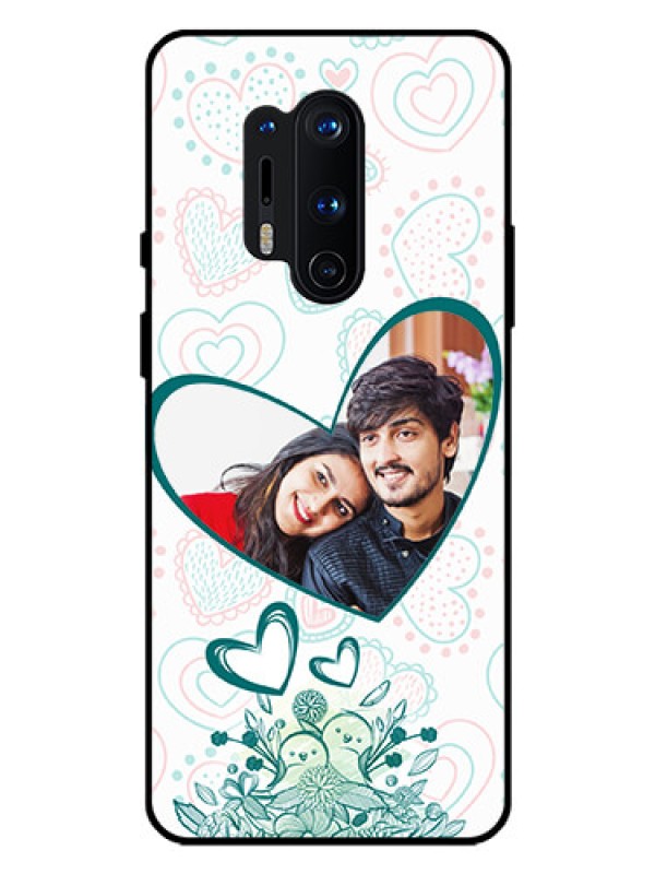 Custom Oneplus 8 Pro Photo Printing on Glass Case  - Premium Couple Design