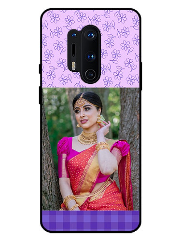 Custom Oneplus 8 Pro Custom Glass Phone Case  - Purple Floral Design