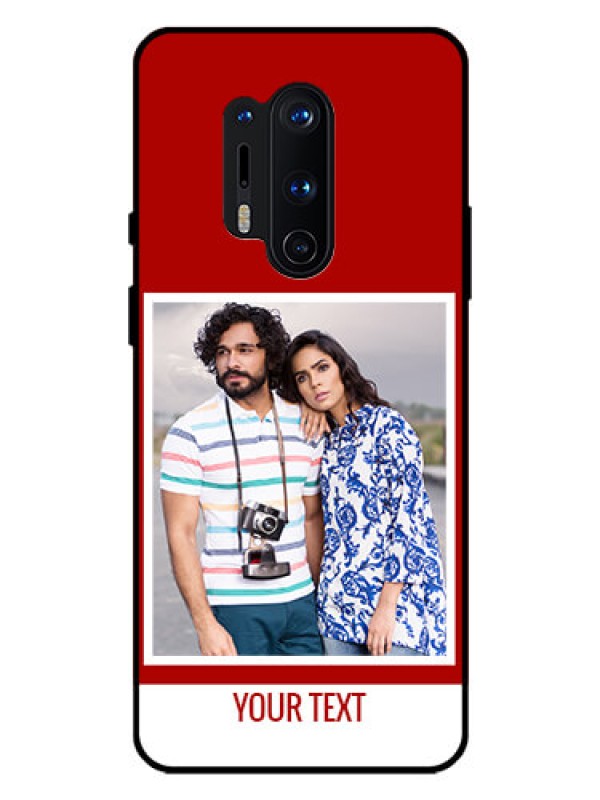 Custom Oneplus 8 Pro Personalized Glass Phone Case  - Simple Red Color Design