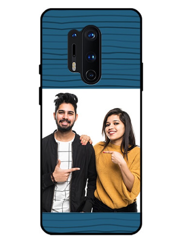 Custom Oneplus 8 Pro Custom Glass Phone Case  - Blue Pattern Cover Design
