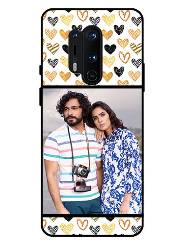 Custom Oneplus 8 Pro Photo Printing on Glass Case  - Love Symbol Design