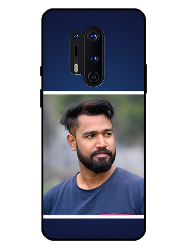 Custom Oneplus 8 Pro Personalized Glass Phone Case  - Simple Royal Blue Design
