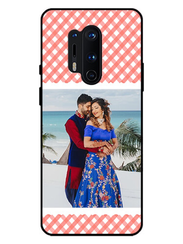 Custom Oneplus 8 Pro Personalized Glass Phone Case  - Pink Pattern Design