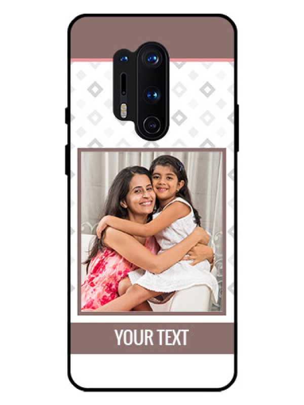 Custom Oneplus 8 Pro Photo Printing on Glass Case  - Simple Diamond Design
