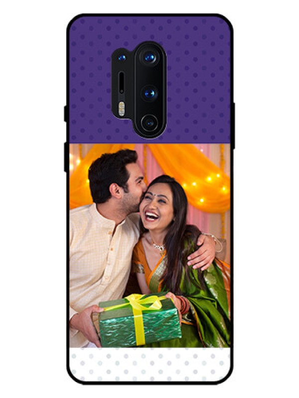 Custom Oneplus 8 Pro Personalized Glass Phone Case  - Violet Pattern Design