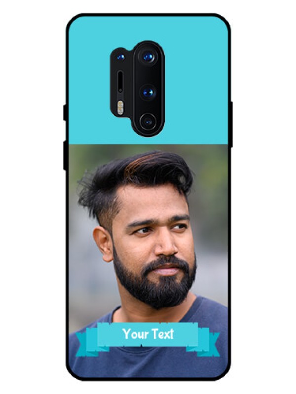Custom Oneplus 8 Pro Personalized Glass Phone Case  - Simple Blue Color Design