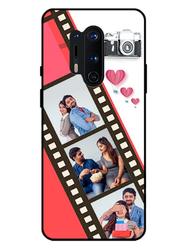Custom Oneplus 8 Pro Personalized Glass Phone Case  - 3 Image Holder with Film Reel