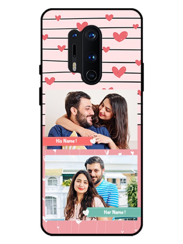 Custom Oneplus 8 Pro Custom Glass Mobile Case  - Photo with Heart Design