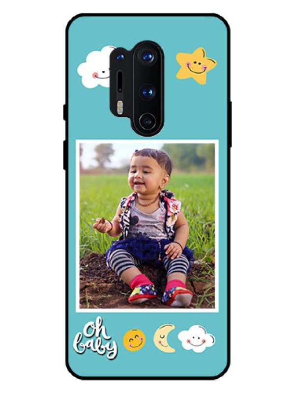 Custom Oneplus 8 Pro Personalized Glass Phone Case  - Smiley Kids Stars Design