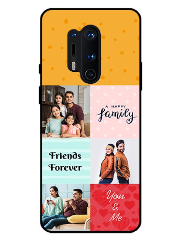 Custom Oneplus 8 Pro Personalized Glass Phone Case  - Images with Quotes Design
