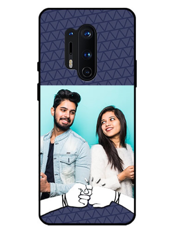 Custom Oneplus 8 Pro Photo Printing on Glass Case  - with Best Friends Design  