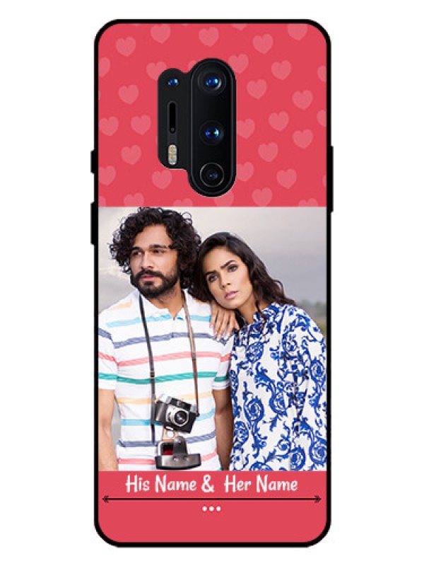 Custom Oneplus 8 Pro Photo Printing on Glass Case  - Simple Love Design