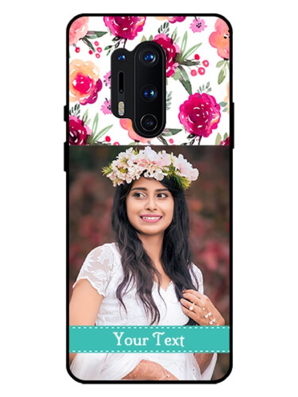 Custom Oneplus 8 Pro Custom Glass Phone Case  - Watercolor Floral Design