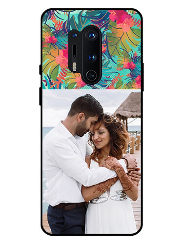 Custom Oneplus 8 Pro Photo Printing on Glass Case  - Watercolor Floral Design