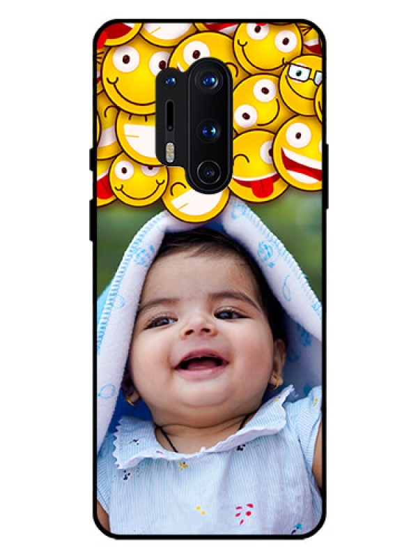Custom Oneplus 8 Pro Custom Glass Mobile Case  - with Smiley Emoji Design