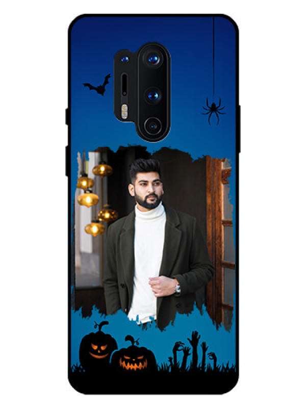 Custom Oneplus 8 Pro Photo Printing on Glass Case  - with pro Halloween design 