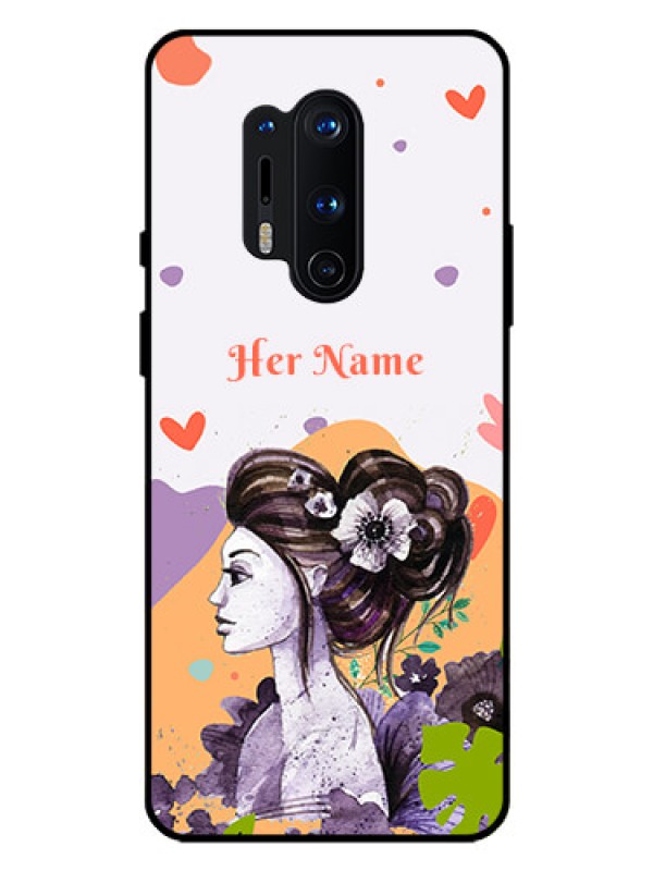 Custom OnePlus 8 Pro Personalized Glass Phone Case - Woman And Nature Design