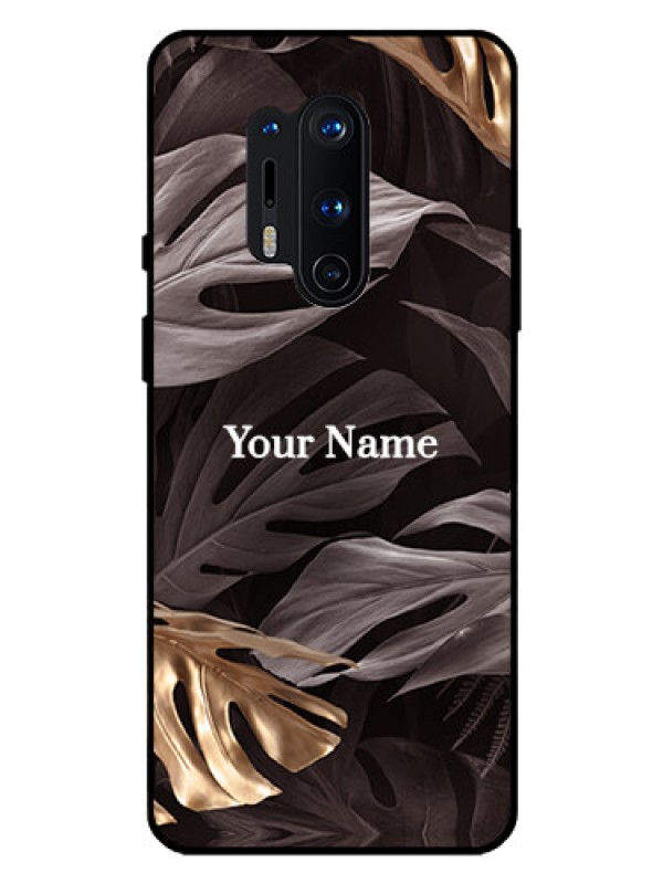 Custom OnePlus 8 Pro Personalised Glass Phone Case - Wild Leaves digital paint Design