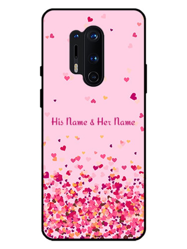 Custom OnePlus 8 Pro Photo Printing on Glass Case - Floating Hearts Design