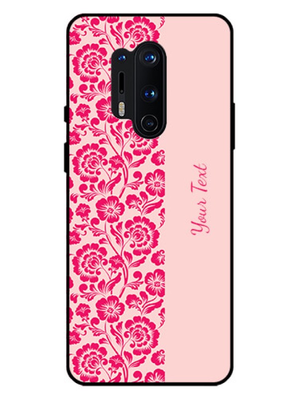 Custom OnePlus 8 Pro Custom Glass Phone Case - Attractive Floral Pattern Design