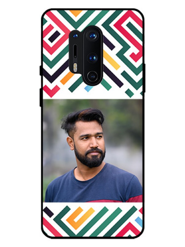 Custom OnePlus 8 Pro Personalized Glass Phone Case - Colorful Maze Pattern Design