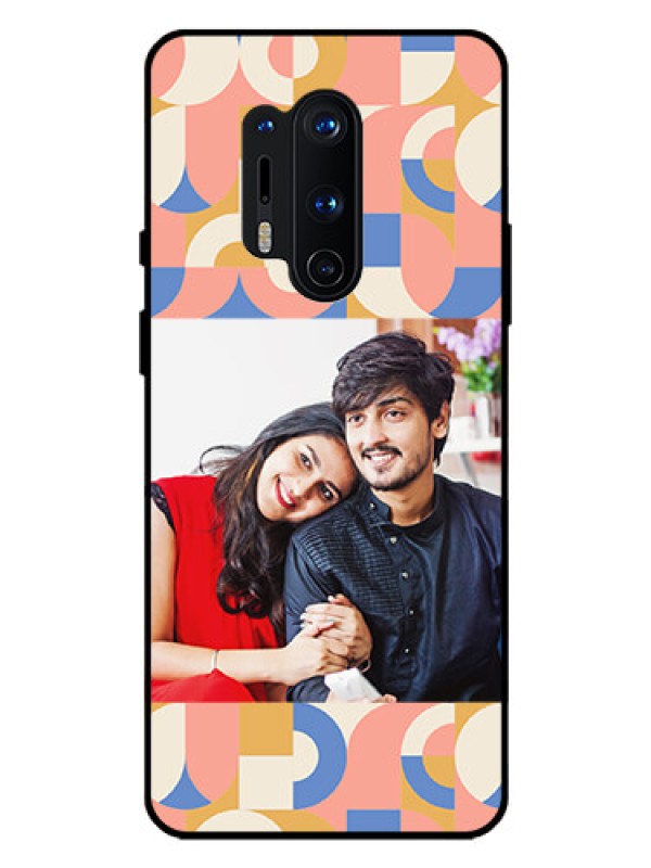 Custom OnePlus 8 Pro Photo Printing on Glass Case - Semi-circle Maze Pattern Design
