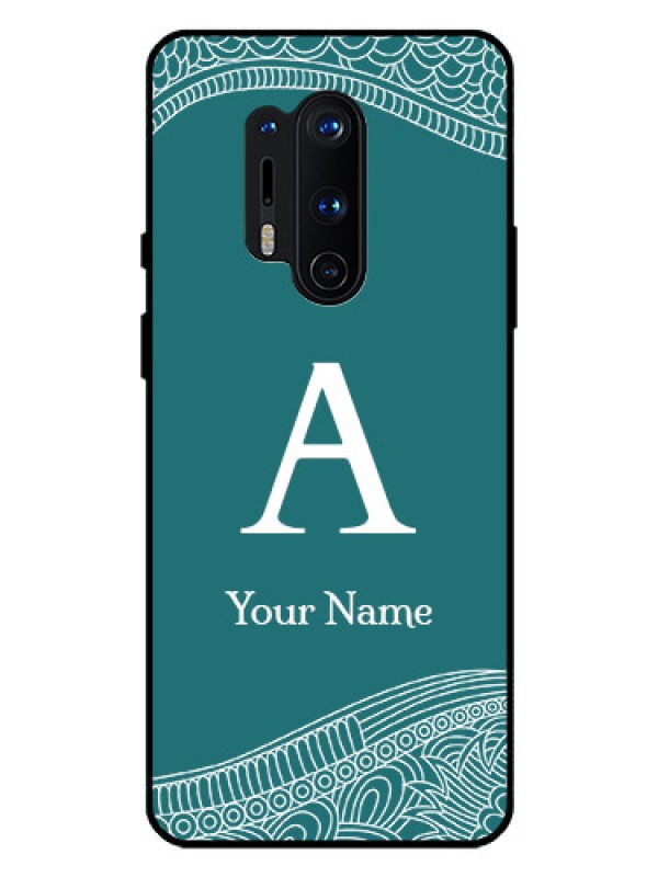 Custom OnePlus 8 Pro Personalized Glass Phone Case - line art pattern with custom name Design
