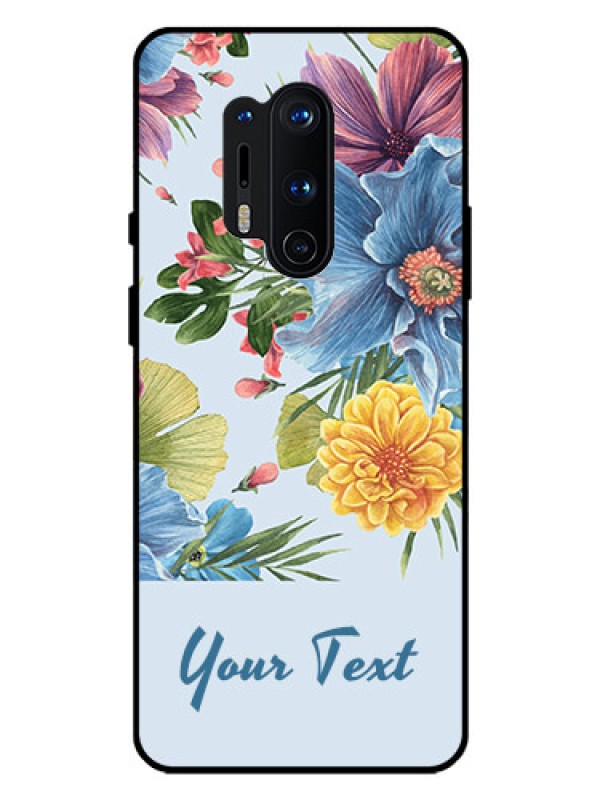 Custom OnePlus 8 Pro Custom Glass Mobile Case - Stunning Watercolored Flowers Painting Design