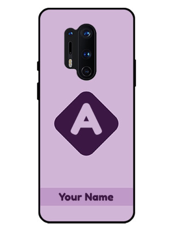 Custom OnePlus 8 Pro Custom Glass Mobile Case - Custom Letter in curved badge Design