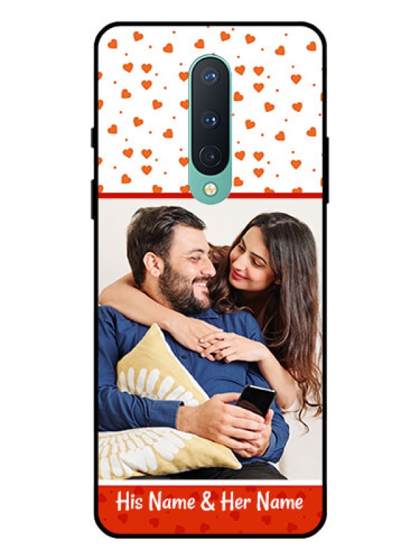 Custom OnePlus 8 Custom Glass Phone Case  - Orange Love Symbol Design