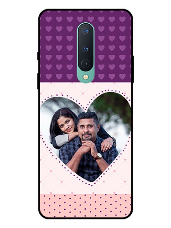 Custom OnePlus 8 Custom Glass Phone Case  - Violet Love Dots Design
