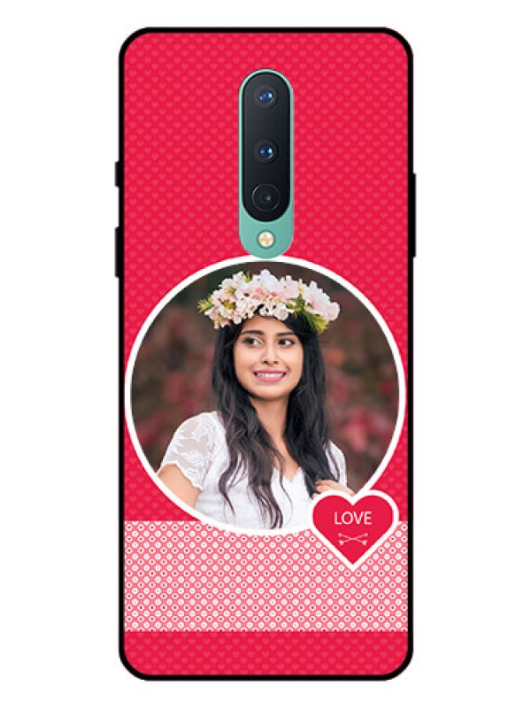 Custom OnePlus 8 Personalised Glass Phone Case  - Pink Pattern Design