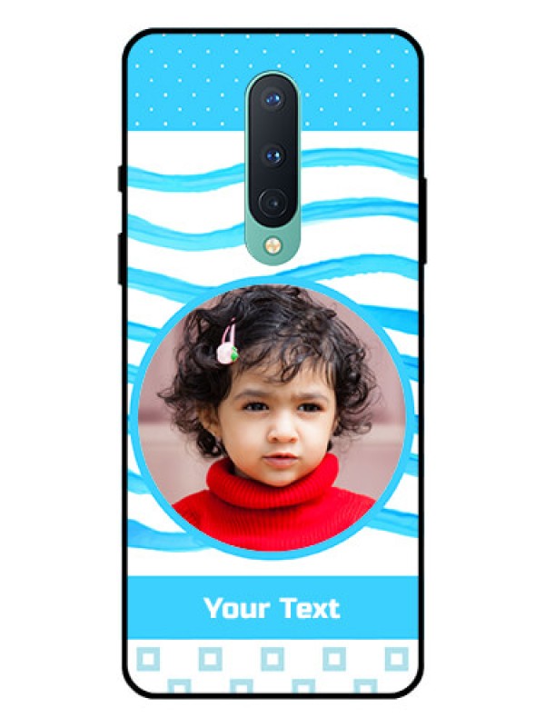 Custom OnePlus 8 Custom Glass Phone Case  - Simple Blue Case Design