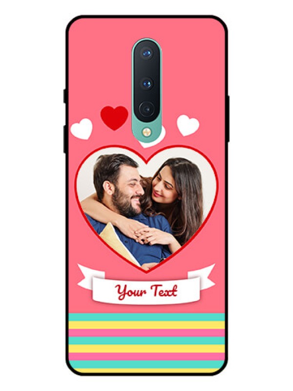Custom OnePlus 8 Photo Printing on Glass Case  - Love Doodle Design