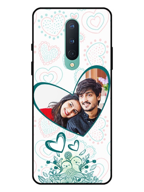 Custom OnePlus 8 Photo Printing on Glass Case  - Premium Couple Design