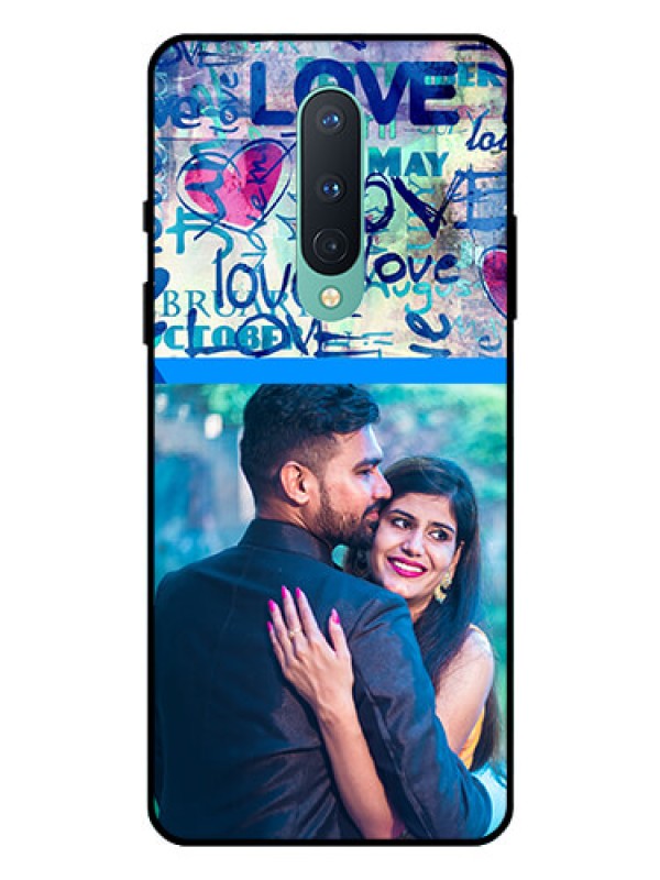 Custom OnePlus 8 Custom Glass Mobile Case  - Colorful Love Design
