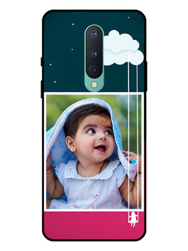 Custom OnePlus 8 Custom Glass Phone Case  - Cute Girl with Cloud Design