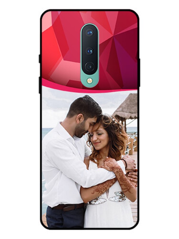 Custom OnePlus 8 Custom Glass Mobile Case  - Red Abstract Design