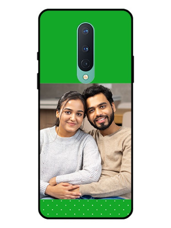 Custom OnePlus 8 Personalized Glass Phone Case  - Green Pattern Design
