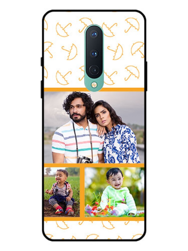 Custom OnePlus 8 Custom Glass Mobile Case  - Yellow Pattern Design