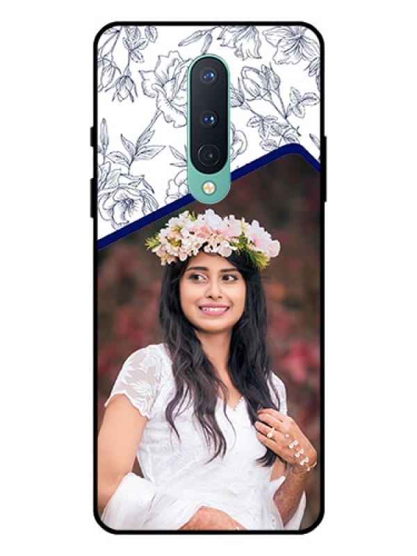 Custom OnePlus 8 Personalized Glass Phone Case  - Premium Floral Design