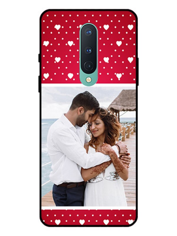 Custom OnePlus 8 Photo Printing on Glass Case  - Hearts Mobile Case Design