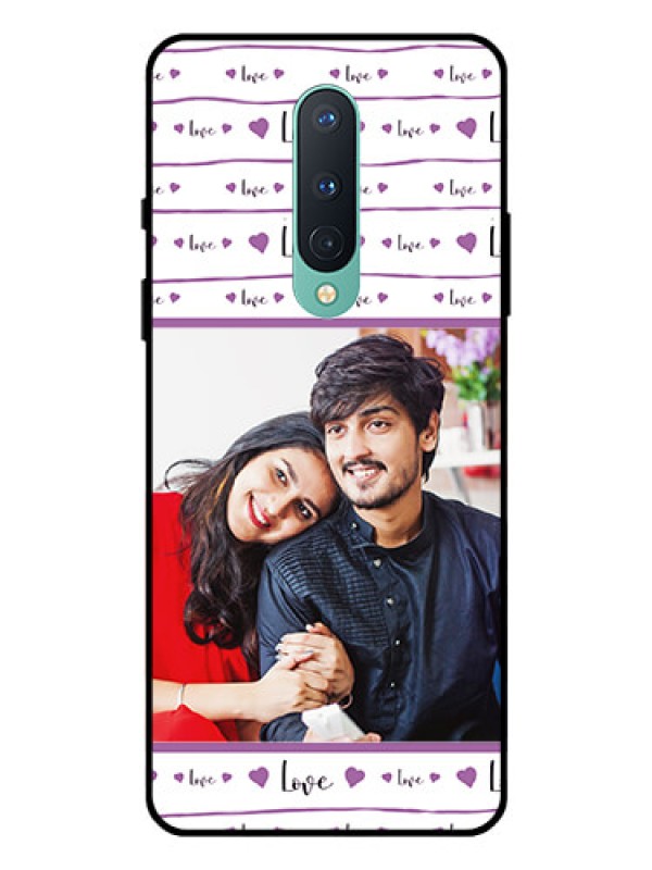 Custom OnePlus 8 Custom Glass Mobile Case  - Couples Heart Design